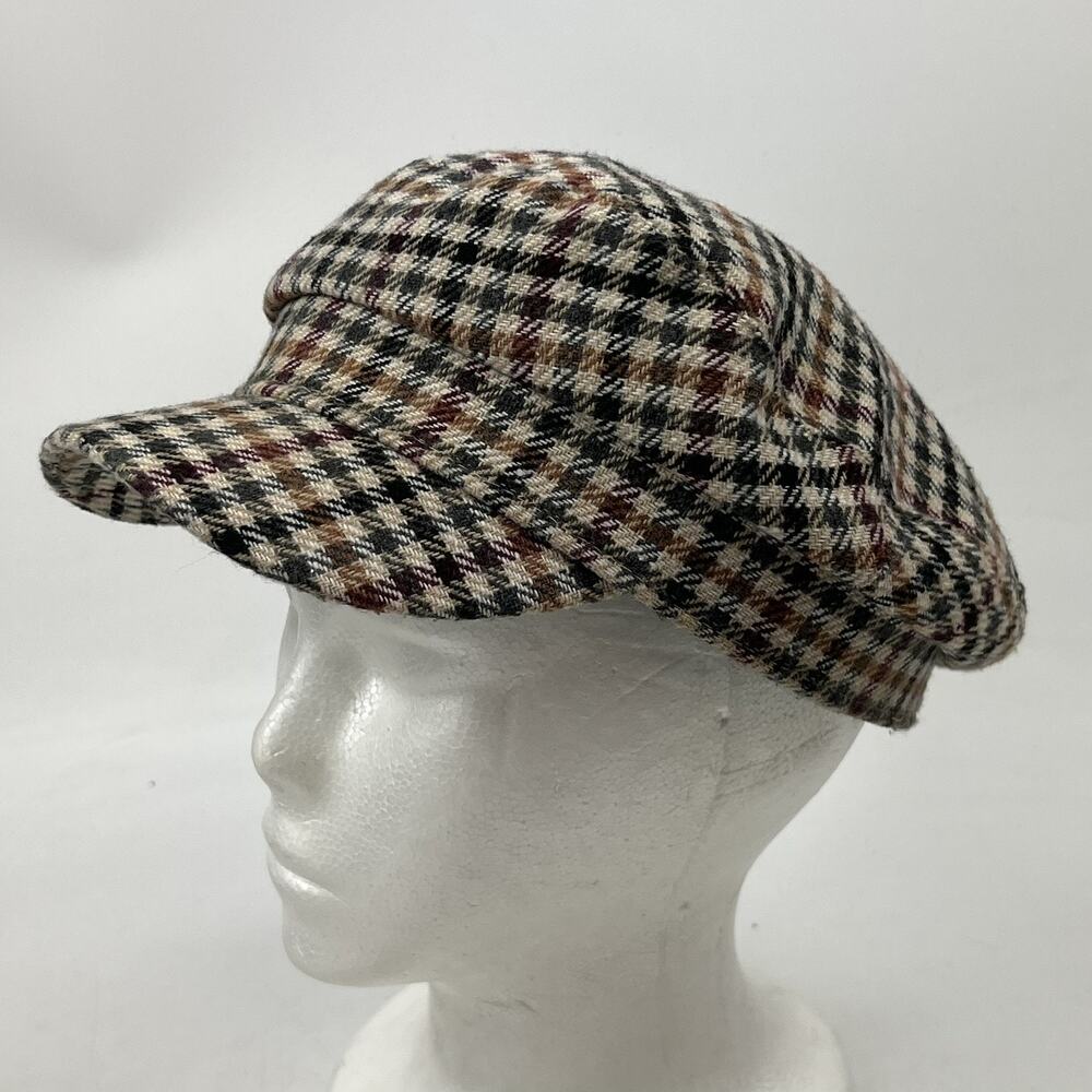 Zara Womens Newsboy Cap S Small Plaid 90s Autumn Fall Baker Boy Cabbie Hat